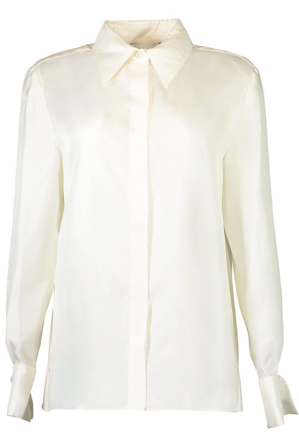 ALBERTA FERRETTI-Jewel Cuff Link Button Down Blouse-