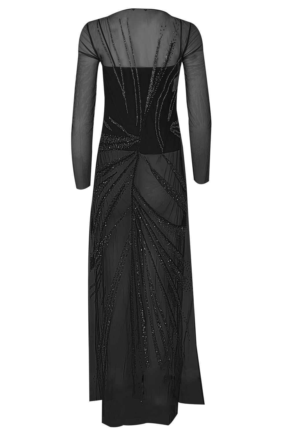 ALBERTA FERRETTI-Long Sleeve Beaded Dress-