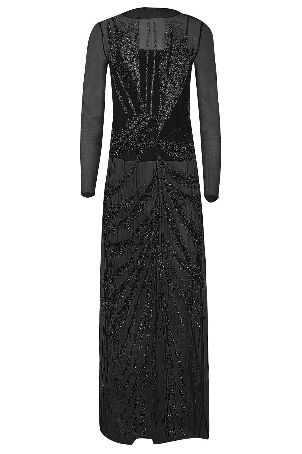 ALBERTA FERRETTI-Long Sleeve Beaded Dress-
