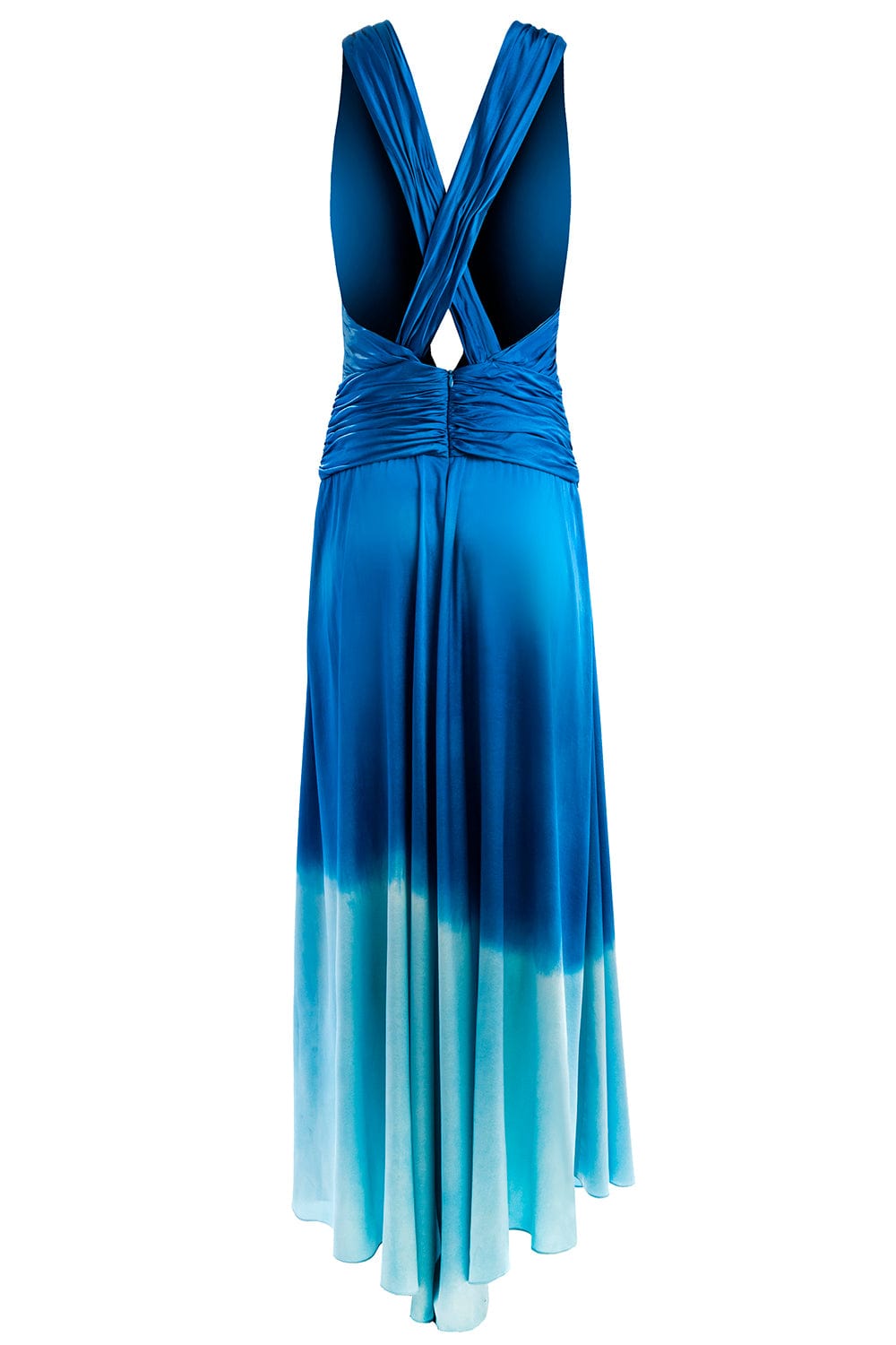 ALEJANDRA ALONSO ROJAS-Plunging V Neck Draped Gown-