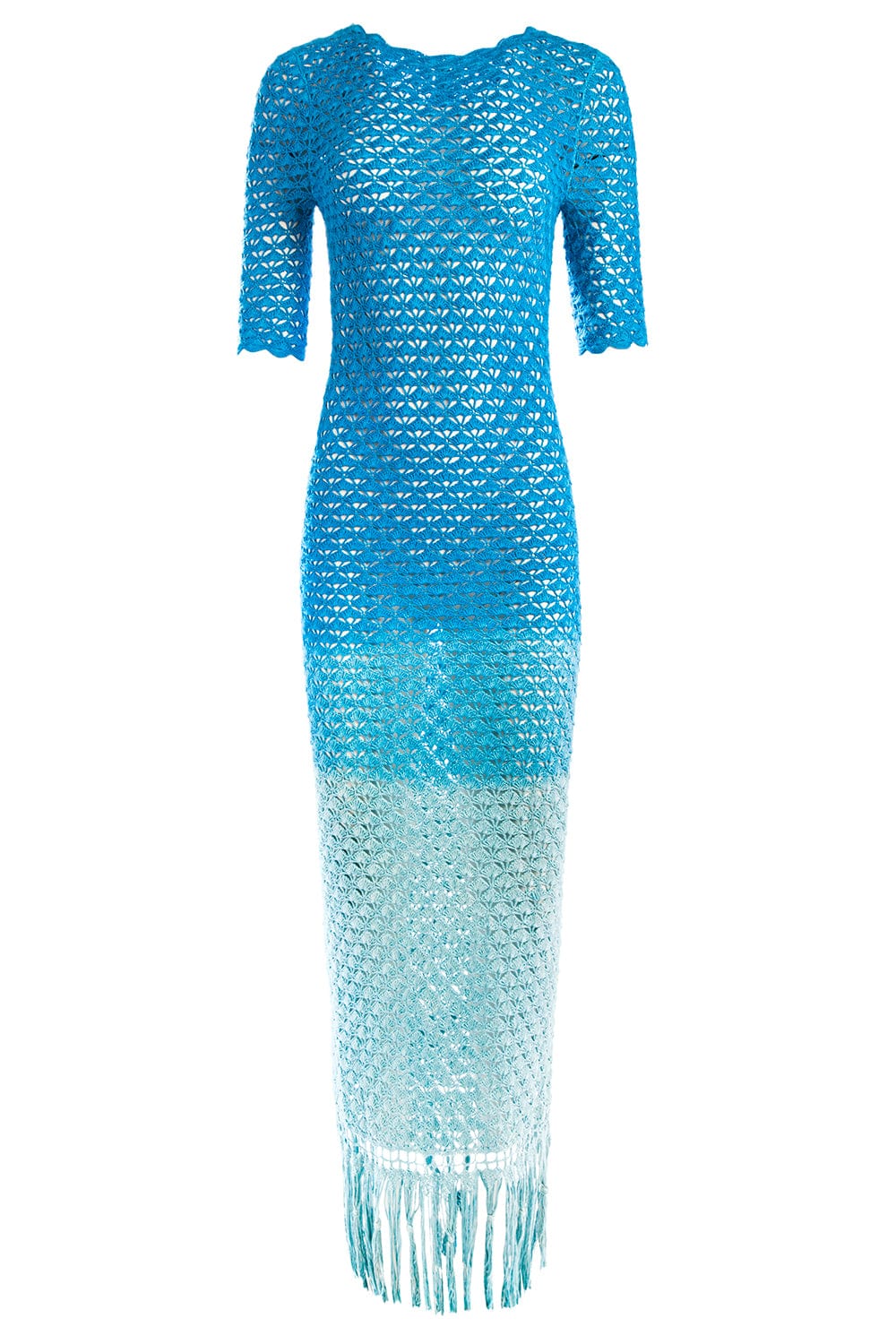 ALEJANDRA ALONSO ROJAS-Crochet Dress With Fringe-