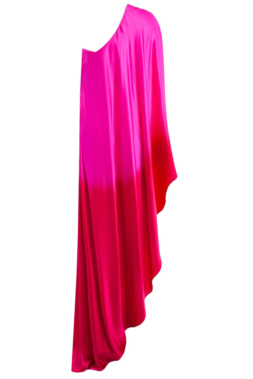 ALEJANDRA ALONSO ROJAS-One Shoulder Bustier Dress-FUCHSIA DEGRADE