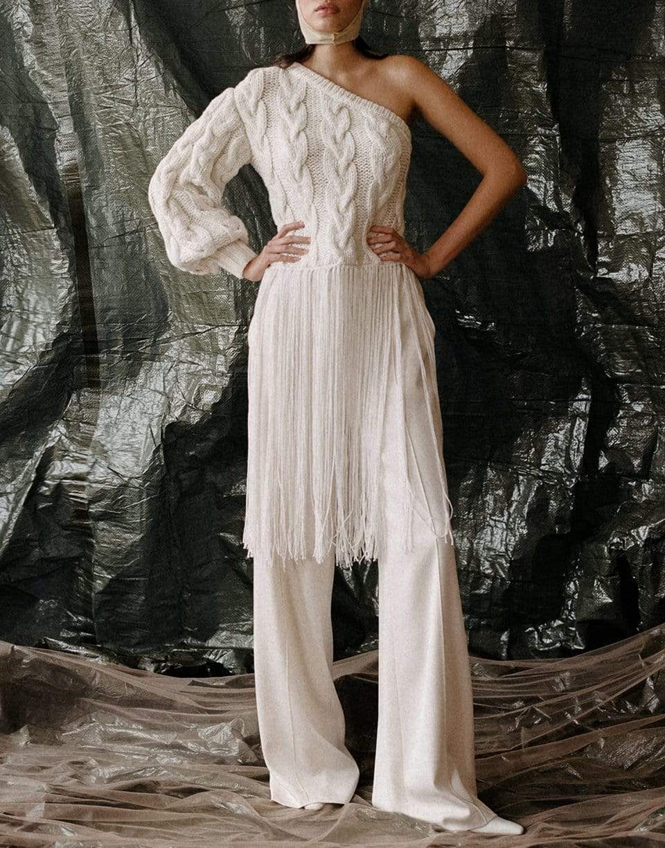 ALEJANDRA ALONSO ROJAS-One Shoulder Sweater With Fringes-