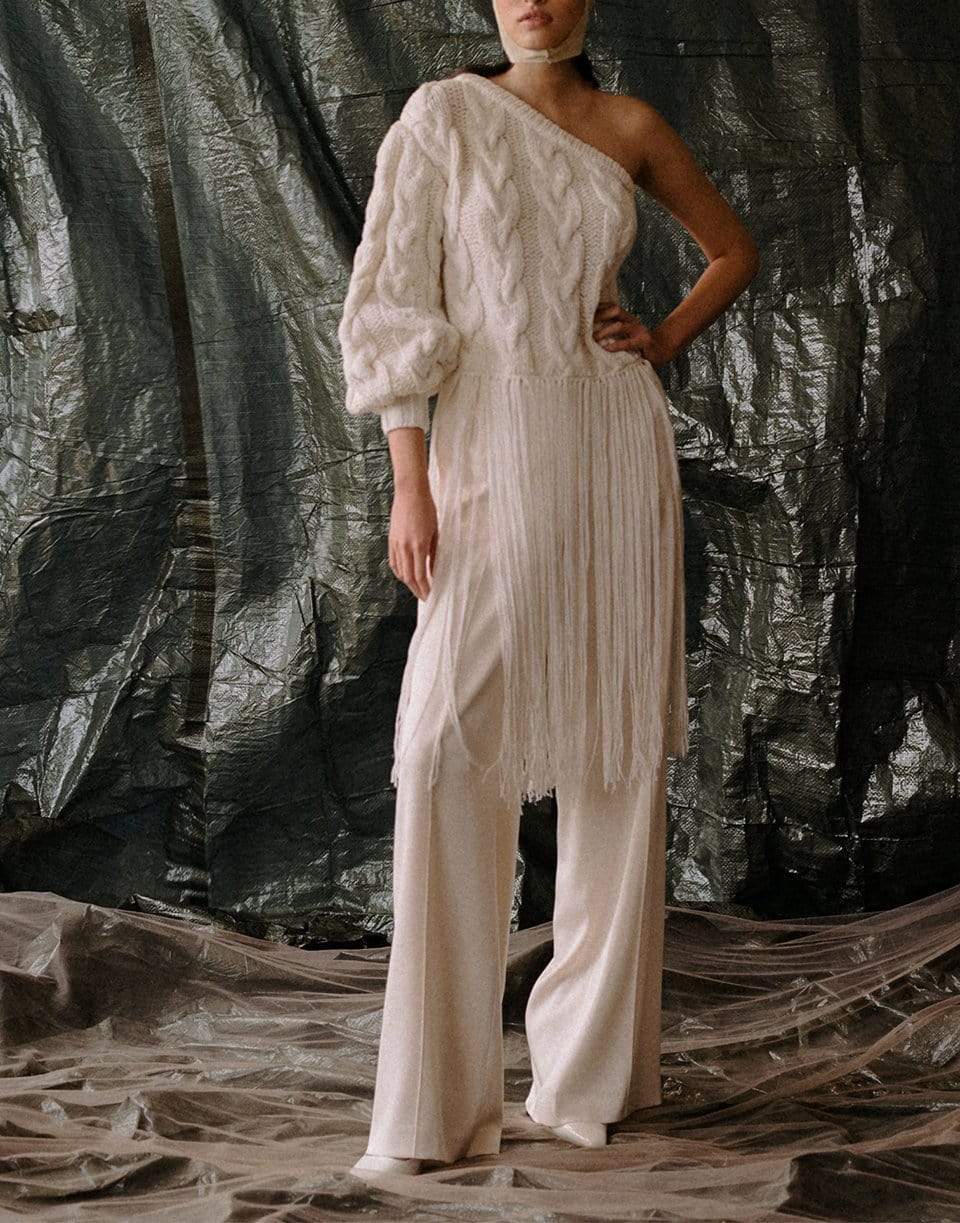 ALEJANDRA ALONSO ROJAS-One Shoulder Sweater With Fringes-