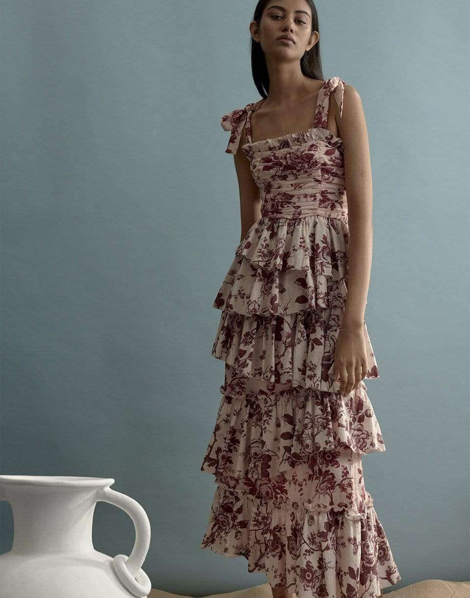 ALEMAIS-Alemais Heather Tiered Midi Dress-