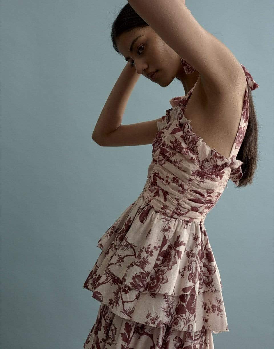 ALEMAIS-Alemais Heather Tiered Midi Dress-