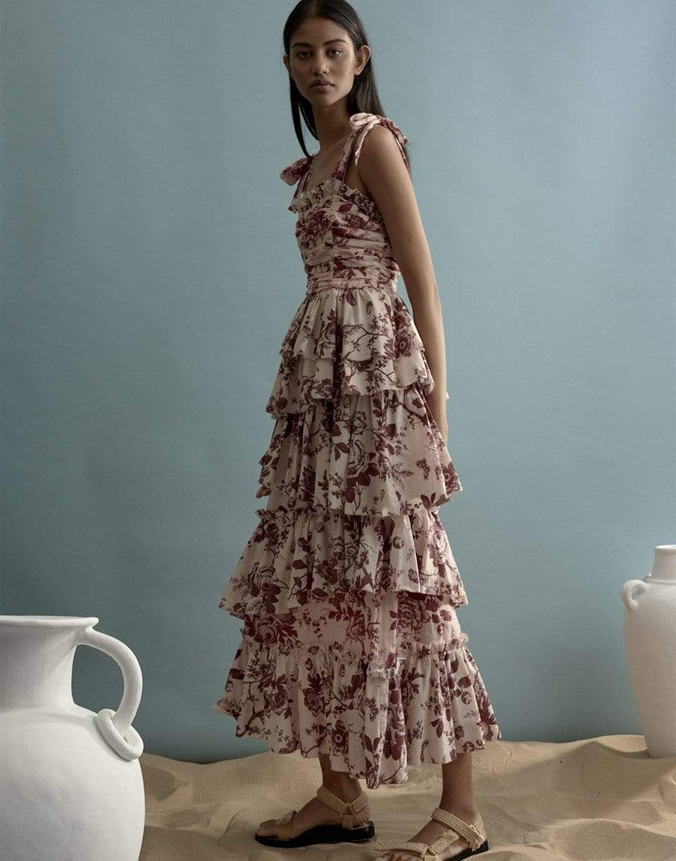 ALEMAIS-Alemais Heather Tiered Midi Dress-