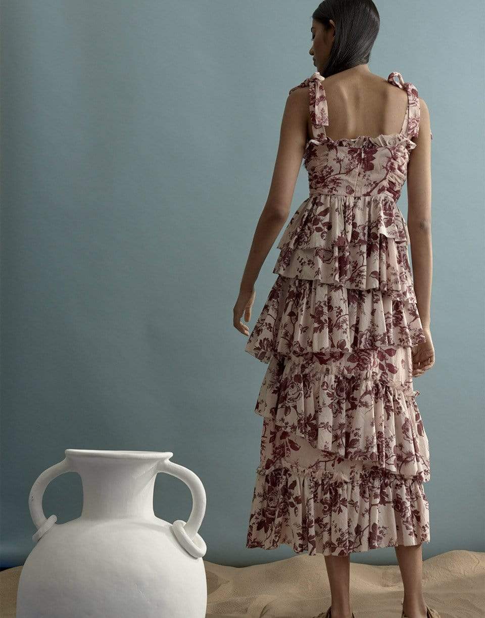ALEMAIS-Alemais Heather Tiered Midi Dress-