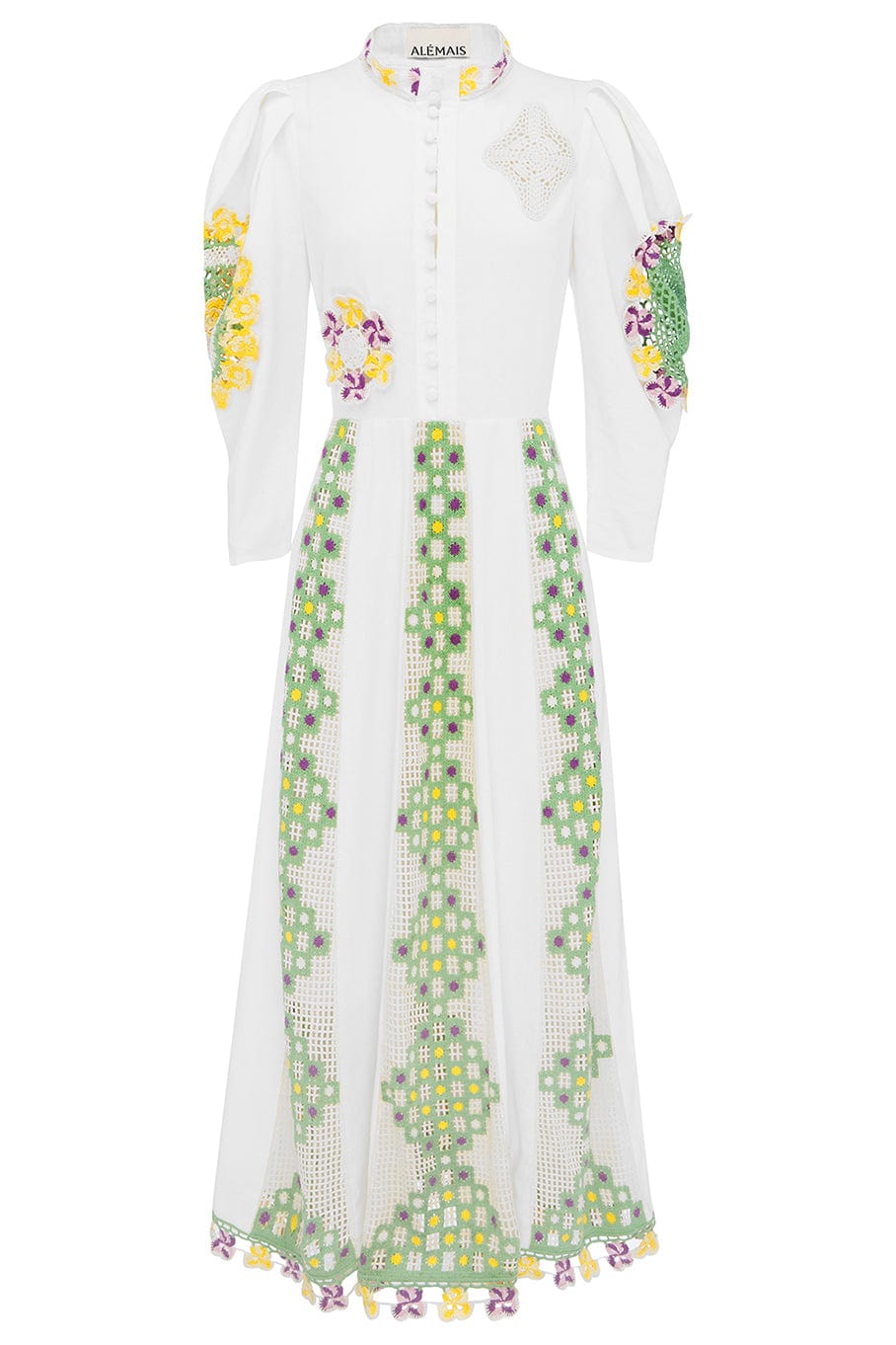 ALEMAIS-Ramona Crochet Midi Dress-