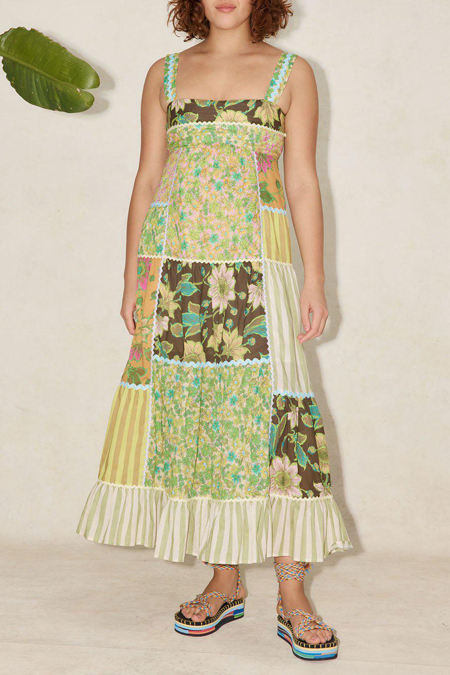 ALEMAIS-Winnie Spliced Midi Dress-