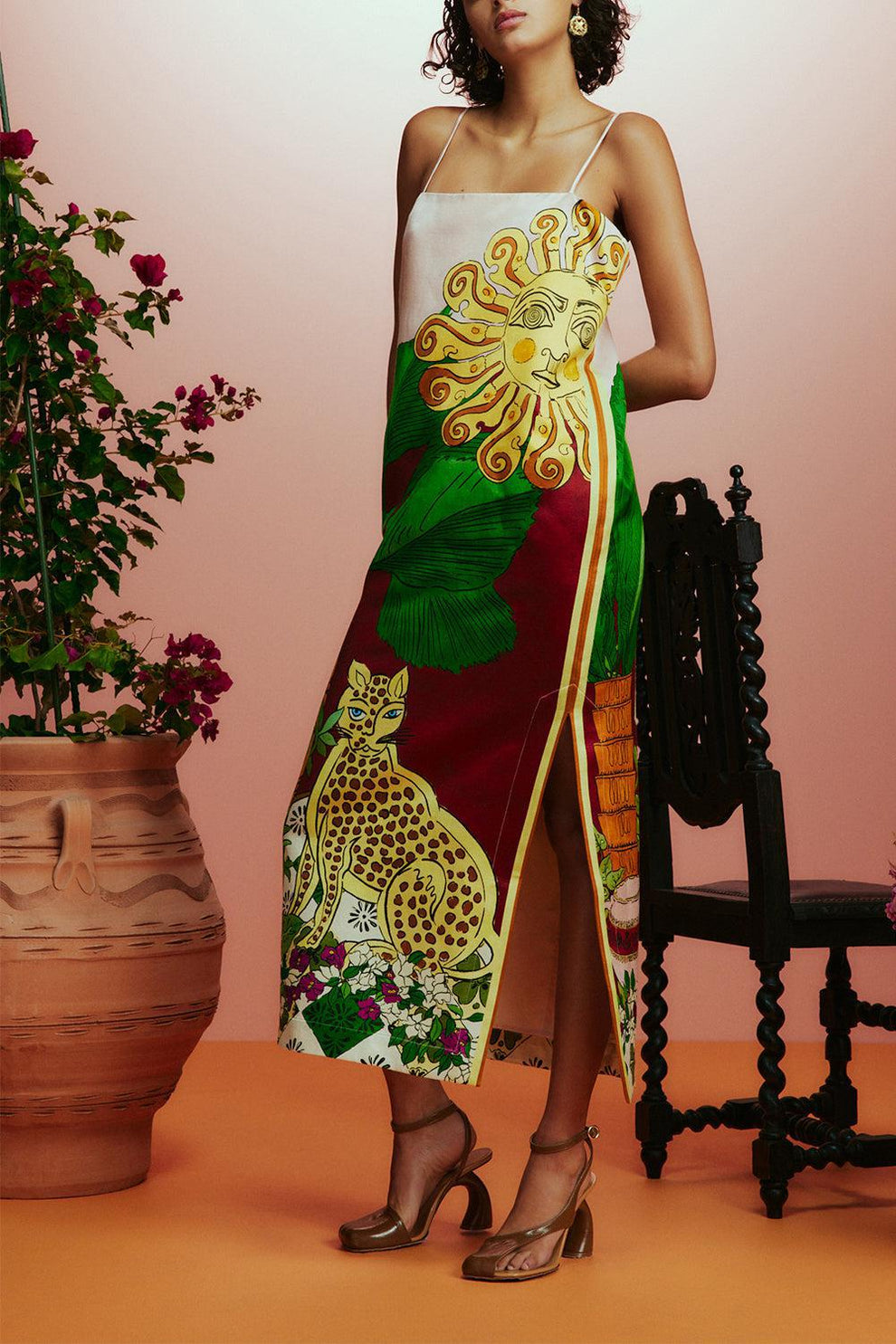 alemais tiger midi dress Tiger Slip Dress