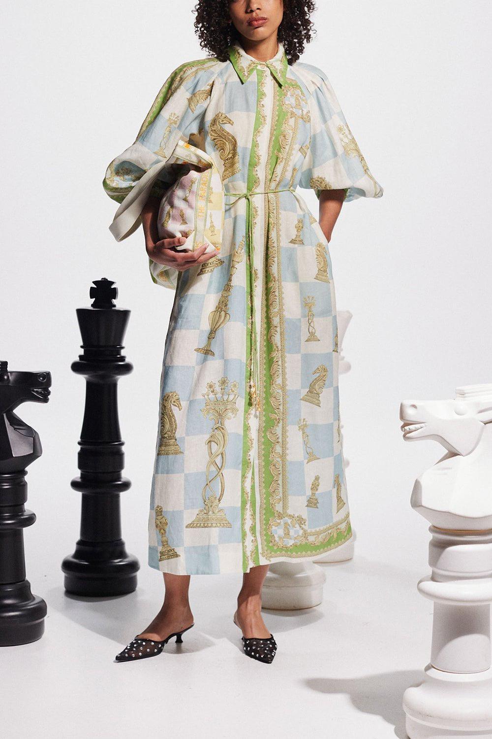 ALEMAIS-Checkmate Shirtdress-