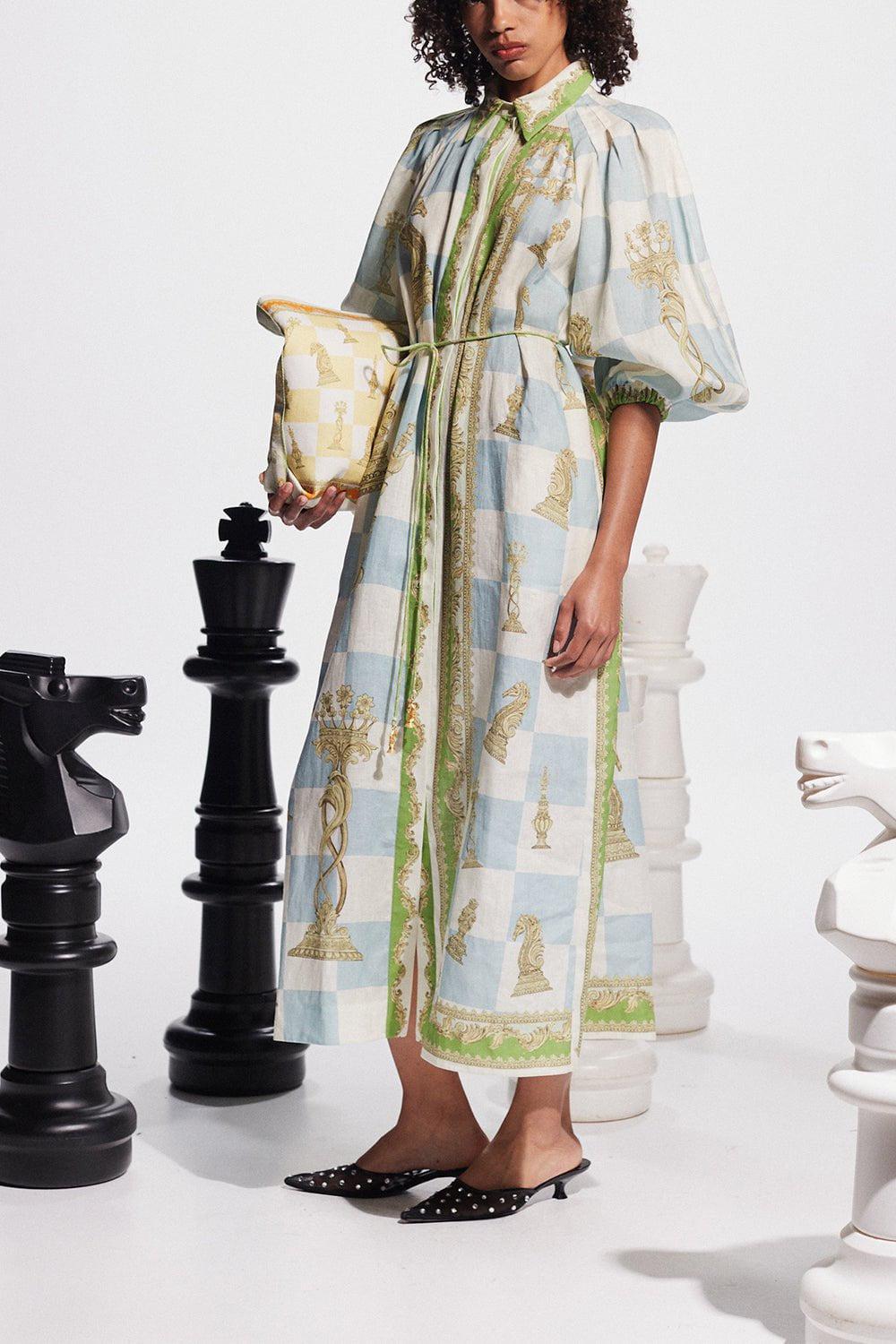 ALEMAIS-Checkmate Shirtdress-