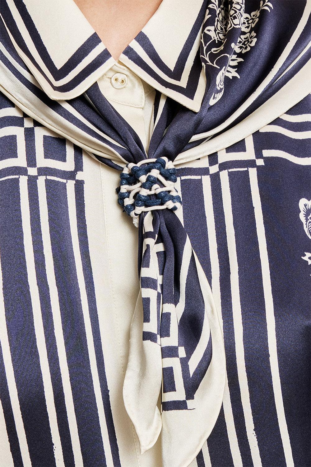 Banderra Scarf Shirt-BLUE-0-CLOTHINGTOPBLOUSE-ALEMAIS