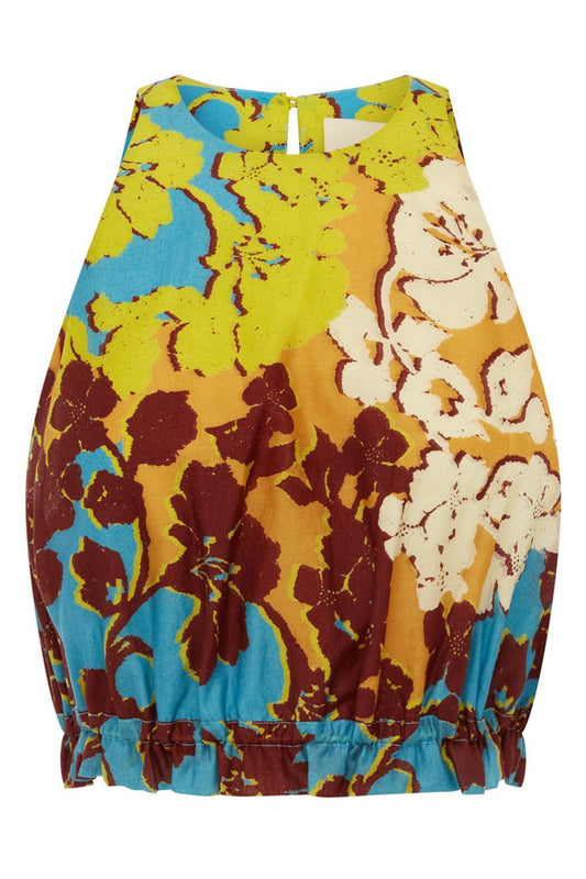 Splice Crop Top-FLORAL-2-CLOTHINGTOPBLOUSE-ALEMAIS