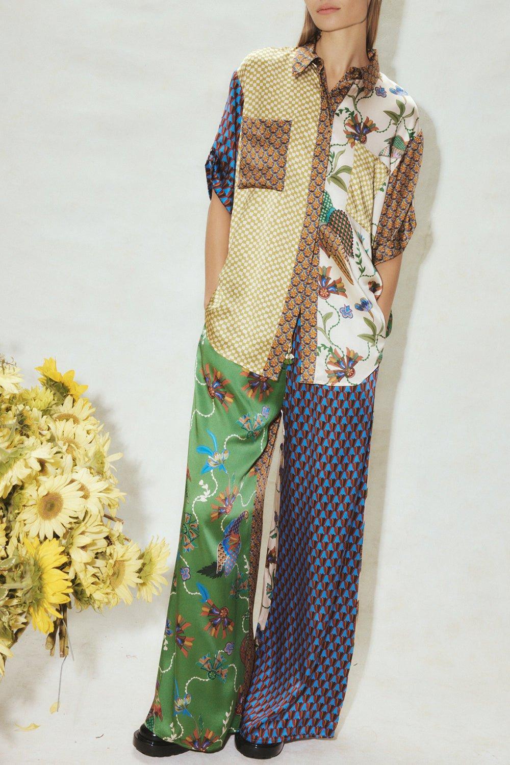 ALEMAIS-Birdie Spliced Shirt-