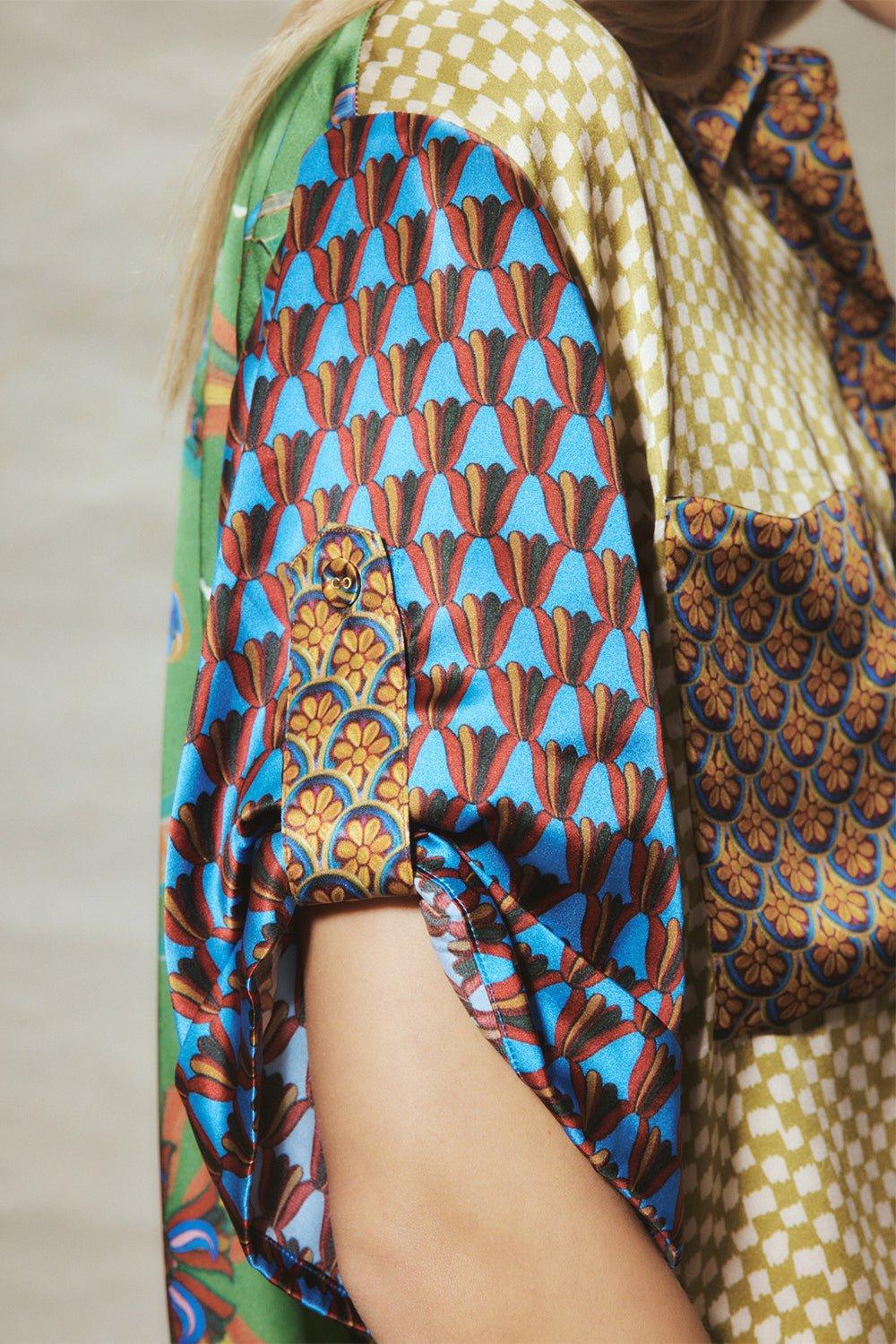 ALEMAIS-Birdie Spliced Shirt-