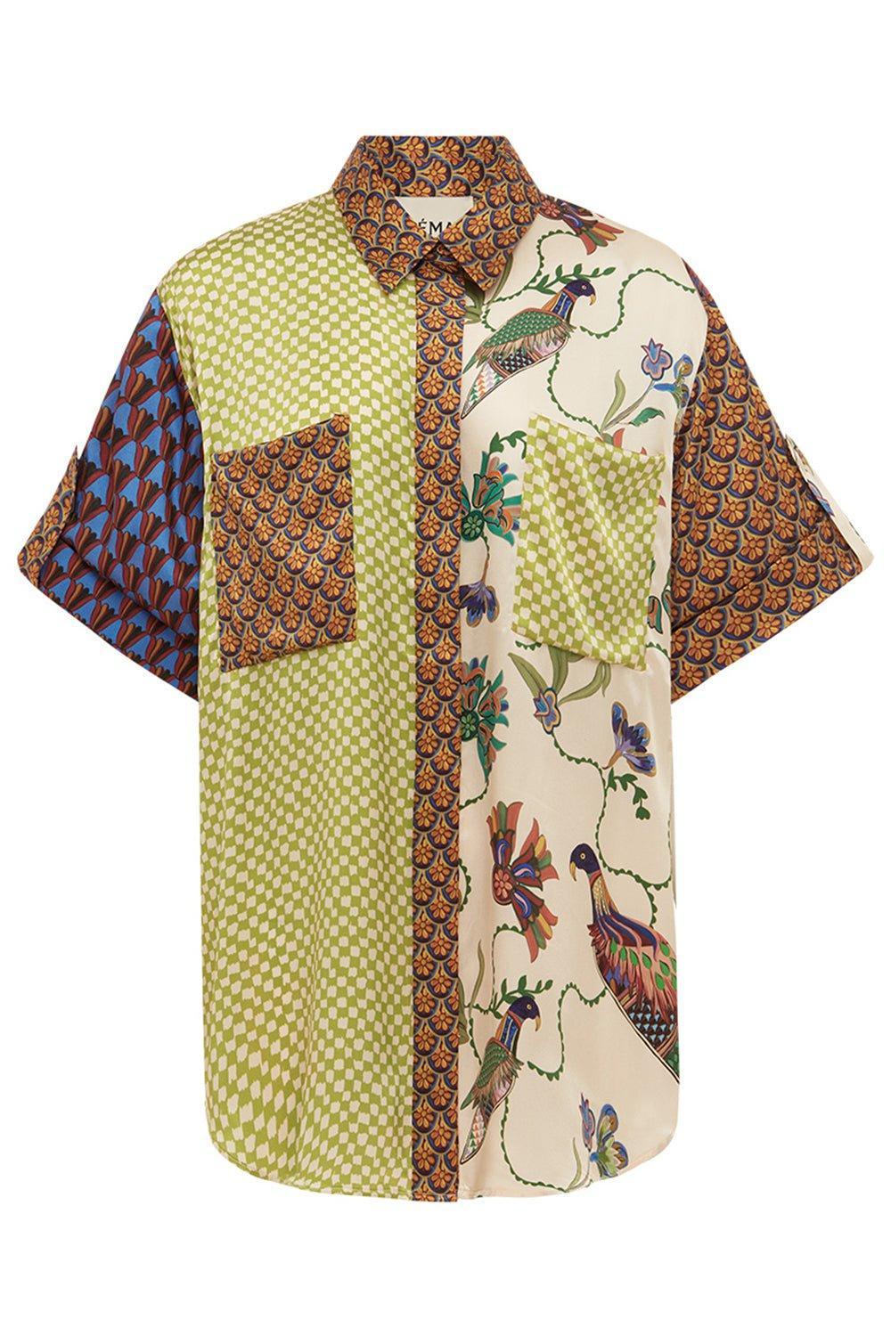 ALEMAIS-Birdie Spliced Shirt-