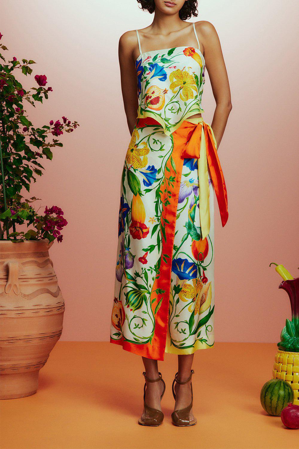 ALEMAIS-Flores Scarf Top-