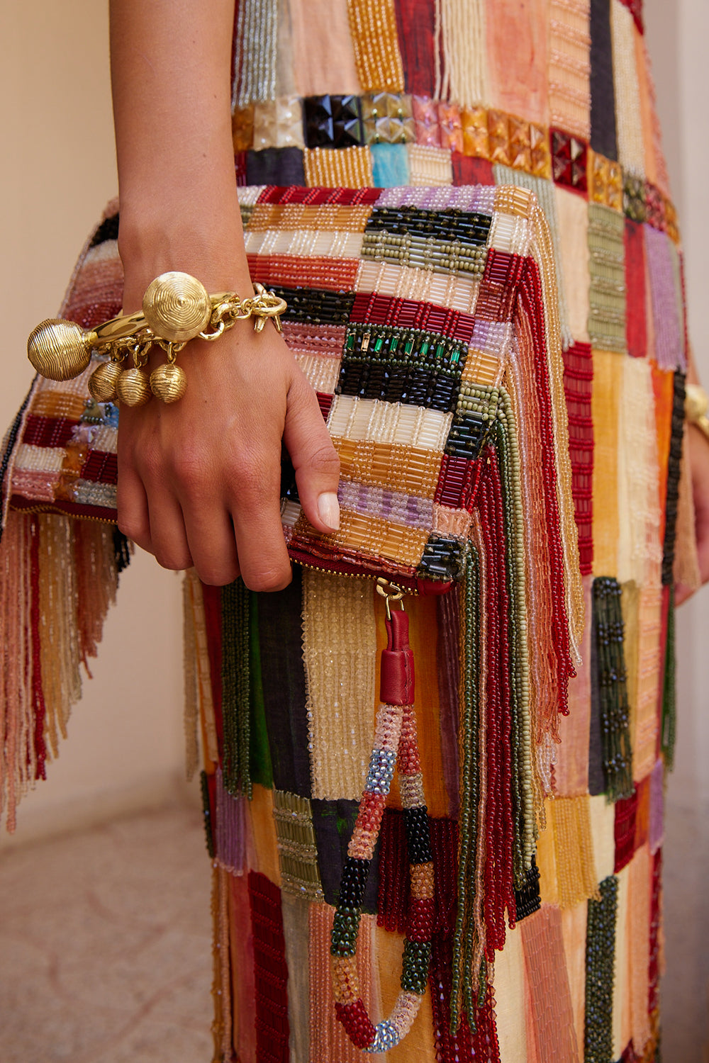 Marjorelle Bead Tassel Clutch