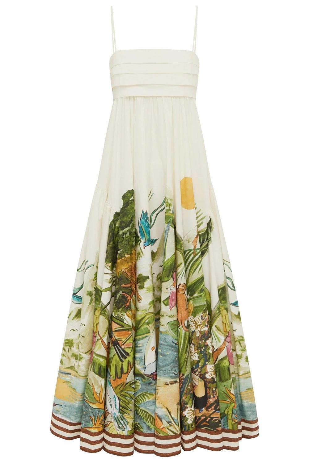 Toucan Tango Midi Dress-CREAM-0-CLOTHINGDRESSCASUAL-ALEMAIS