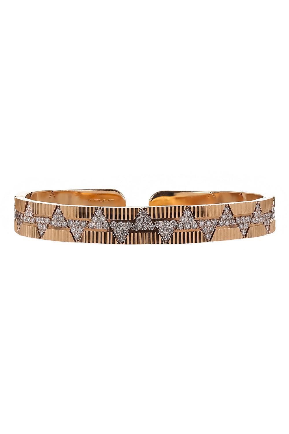 Diamond Bevel Arrow Bracelet-ROSE GOLD-17-JEWELRYFINE JEWELBRACELET O-ALESSA JEWELRY