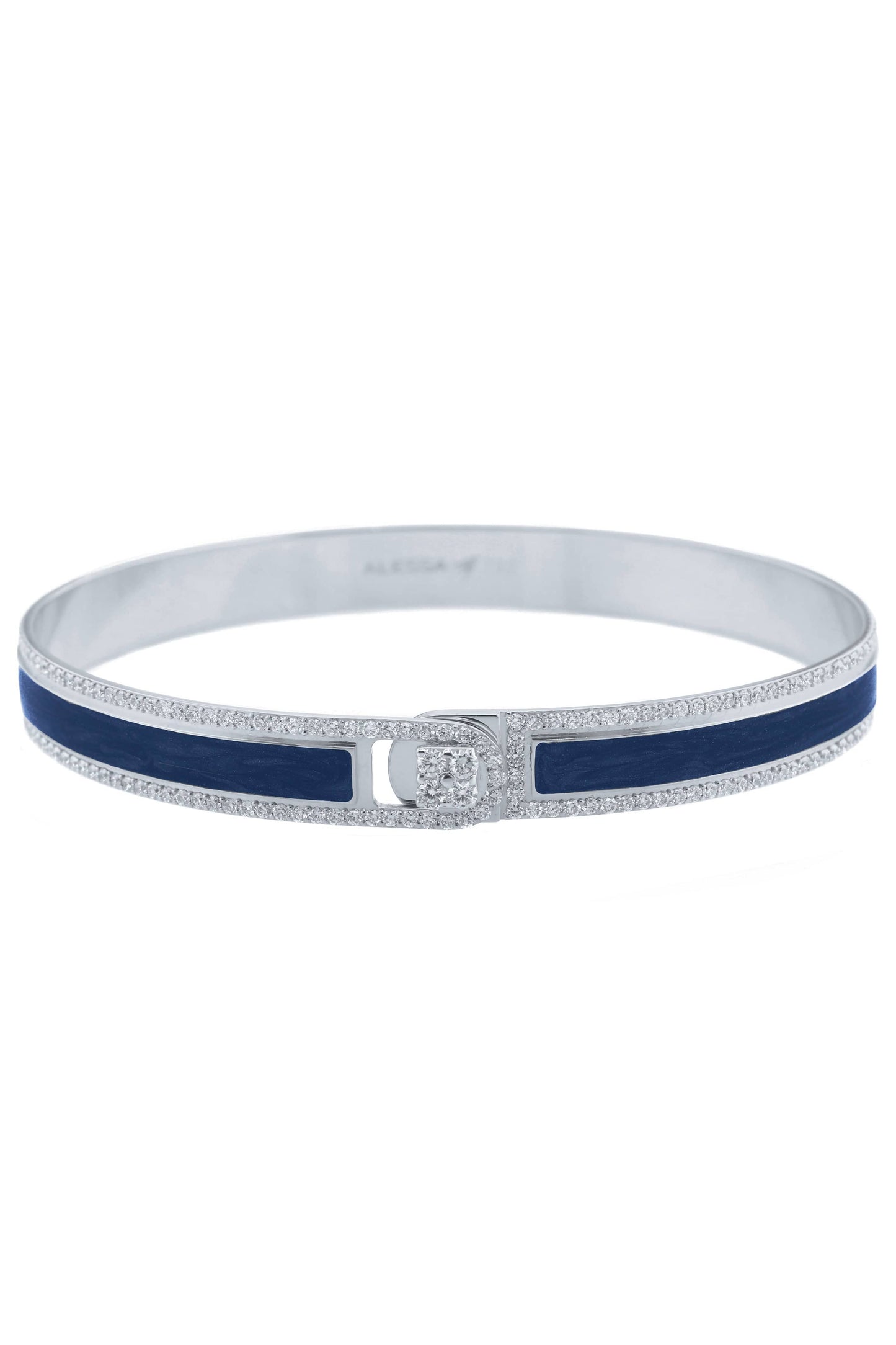 ALESSA JEWELRY-Blue Spectrum Border Bracelet-WHITE GOLD