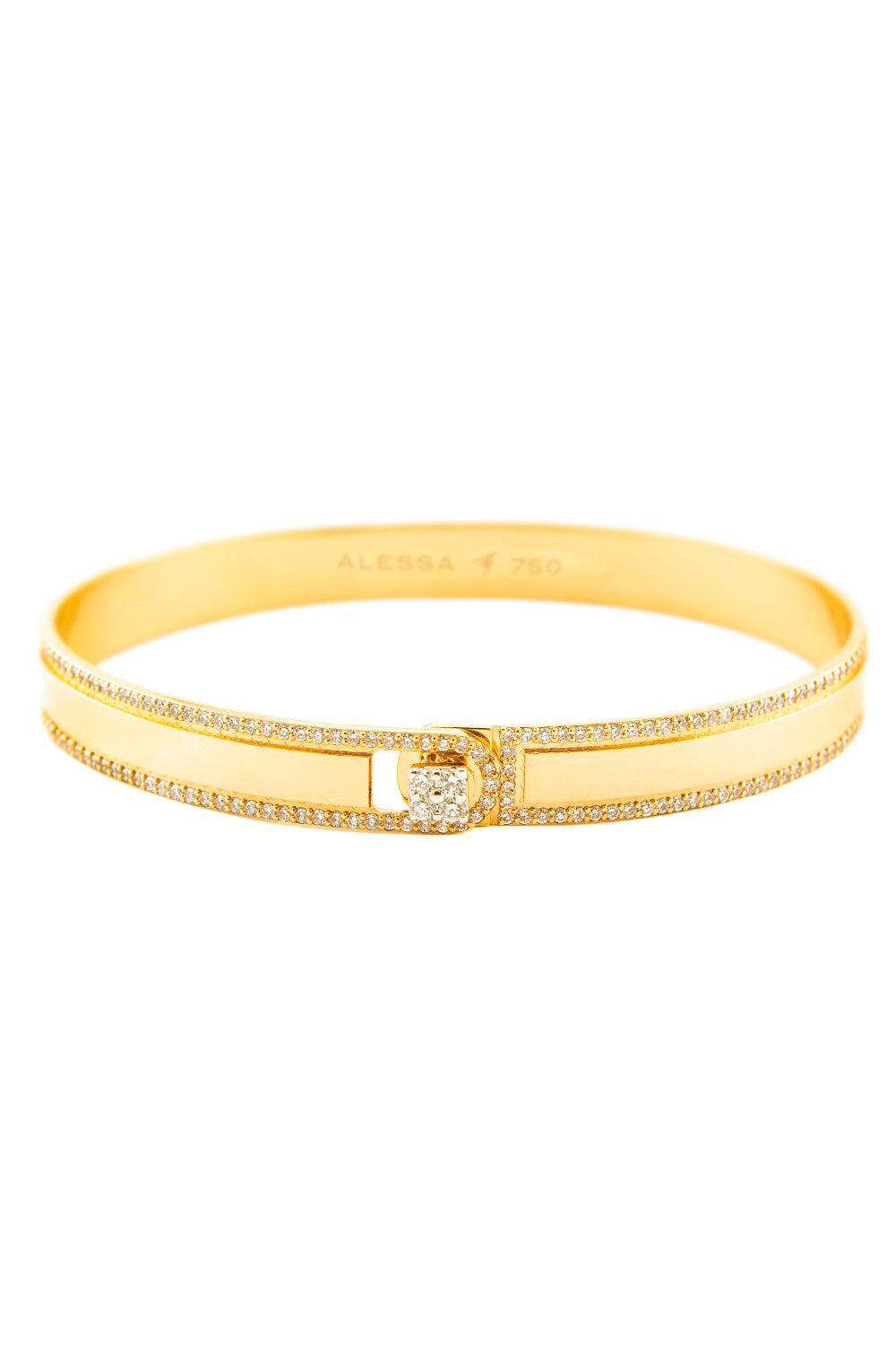 Diamond Spectrum Border Ring-YELLOW GOLD-18-JEWELRYFINE JEWELBRACELET O-ALESSA JEWELRY