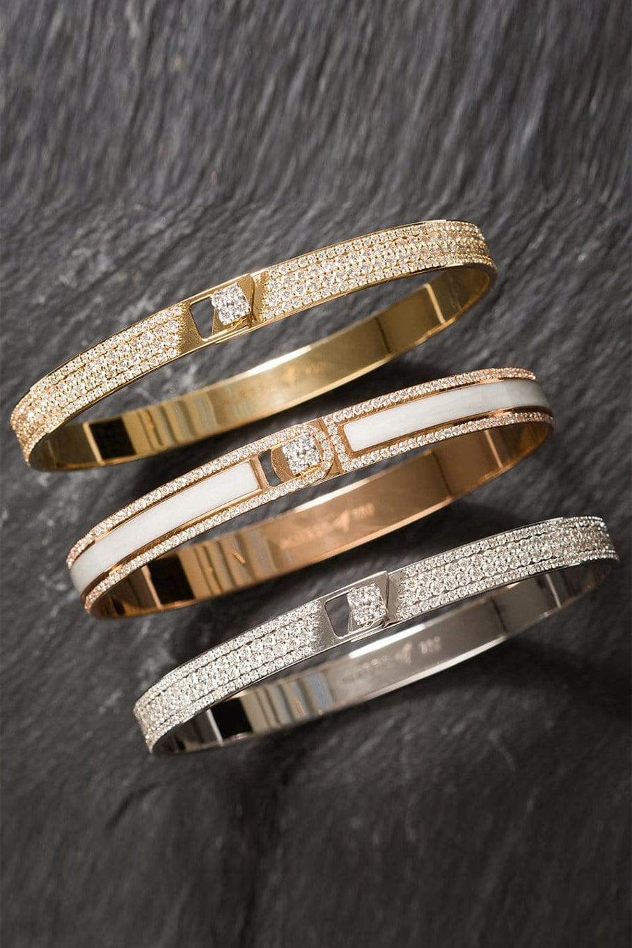 ALESSA JEWELRY-Spectrum Pave Diamond Bracelet-YELLOW GOLD