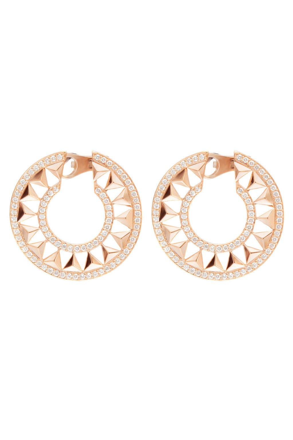 ALESSA JEWELRY-Diamond Force Hoops-ROSE GOLD