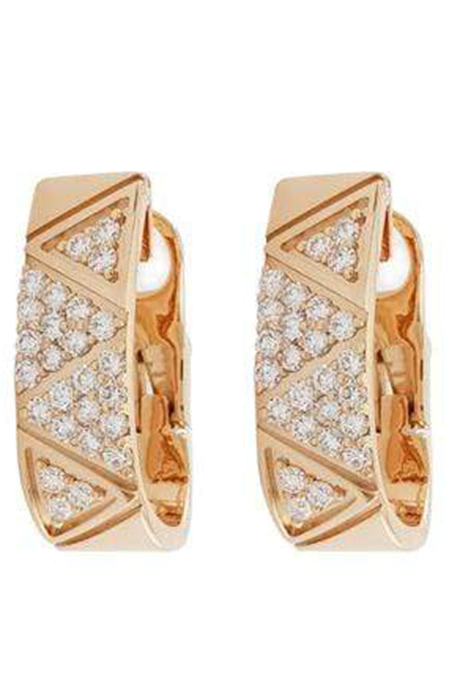 ALESSA JEWELRY-Elixir Continuity Pave Hoops-ROSE GOLD