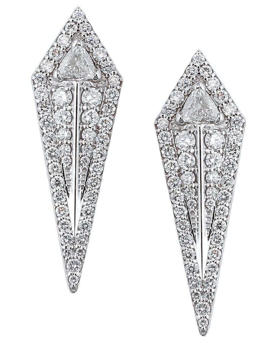 ALESSA JEWELRY-Diamond Arrow Stud Earrings-WHITE GOLD
