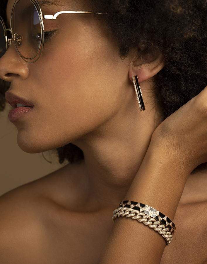 ALESSA JEWELRY-Spectrum Diamond Hoops-YELLOW GOLD