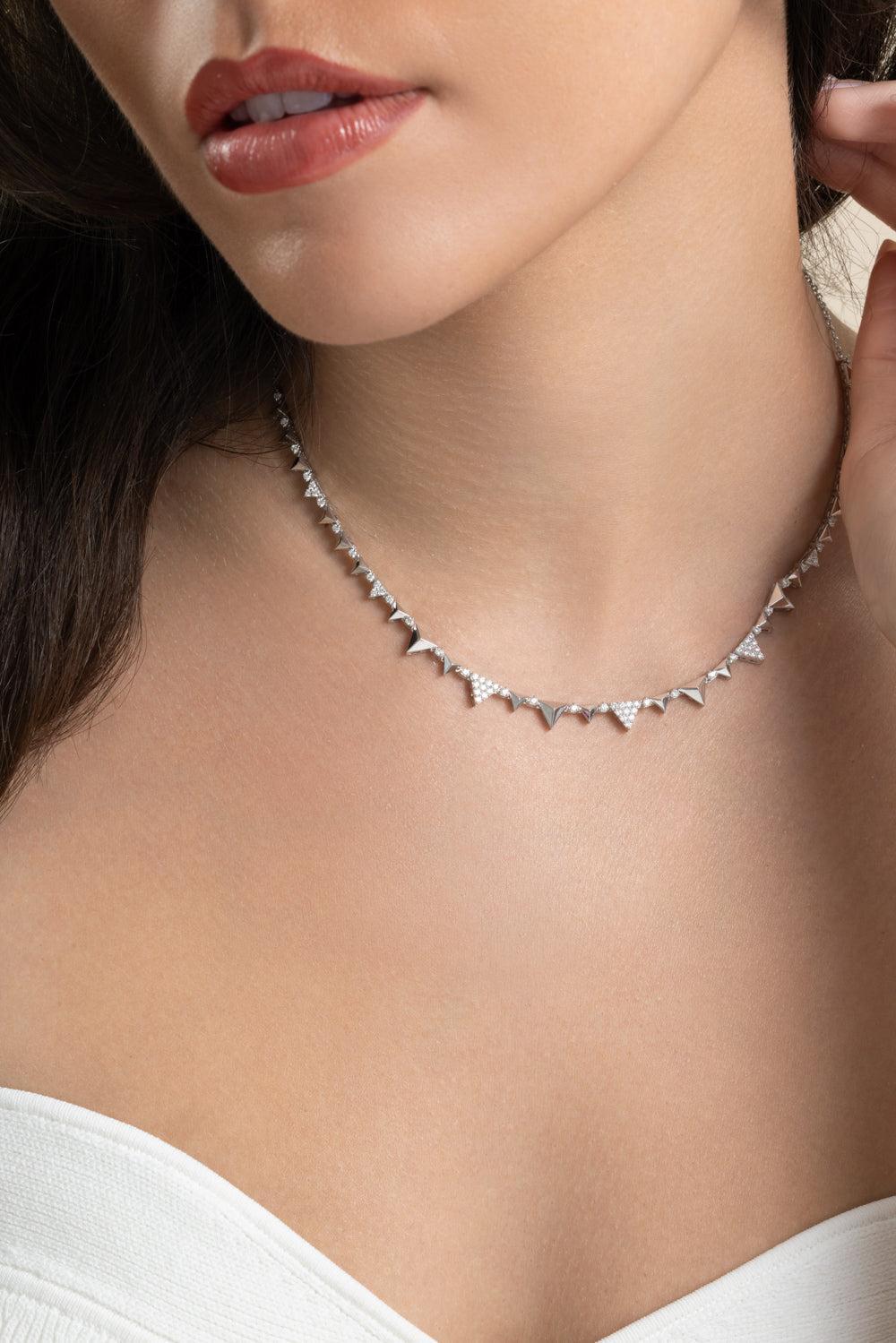 Diamond Rising Necklace-WHITE GOLD-JEWELRYFINE JEWELNECKLACE O-ALESSA JEWELRY