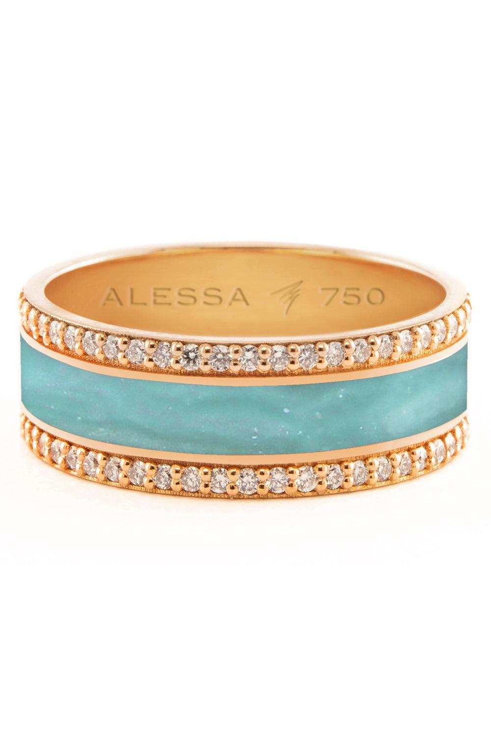 Diamond Border Ring-ROSE GOLD-7.25-JEWELRYFINE JEWELRING-ALESSA JEWELRY