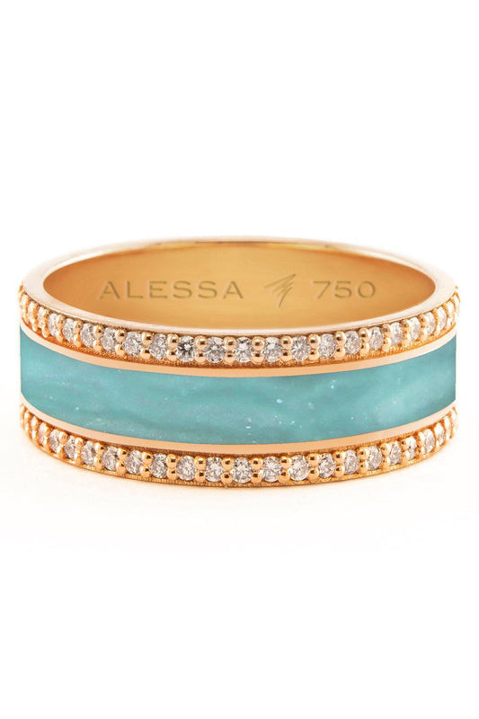 Diamond Border Ring-ROSE GOLD-7.25-JEWELRYFINE JEWELRING-ALESSA JEWELRY