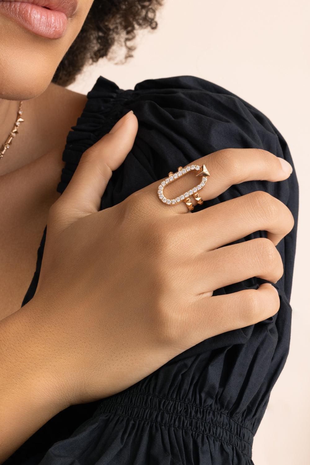 Diamond Energy Ring-ROSE GOLD-7.25-JEWELRYFINE JEWELRING-ALESSA JEWELRY