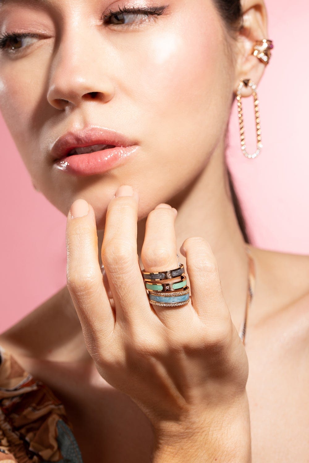 ALESSA JEWELRY-Paraiba Spectrum Ring-ROSE GOLD