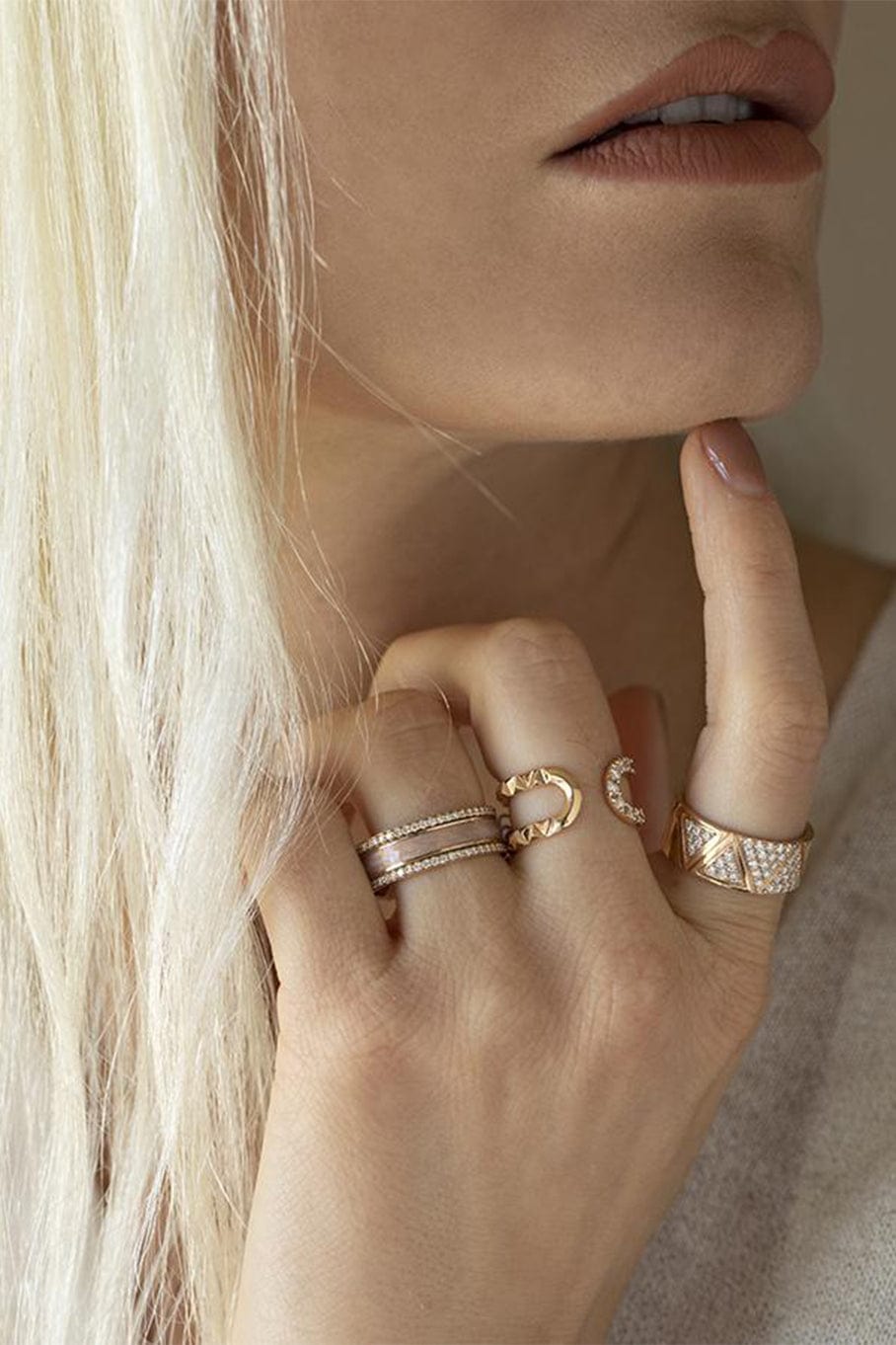 ALESSA JEWELRY-Spectrum Diamond Rose Border Ring-ROSE GOLD