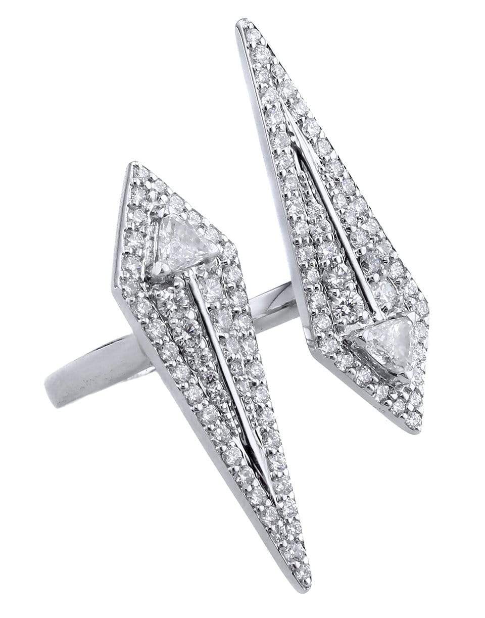 ALESSA JEWELRY-Double Arrow Diamond Ring-WHITE GOLD