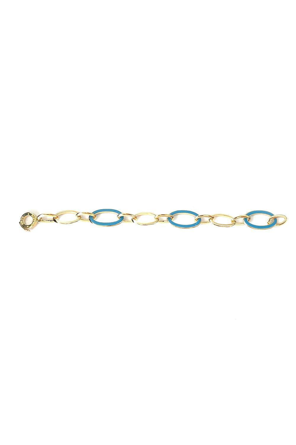 Blue Enamel Capri Bracelet-YELLOW GOLD-JEWELRYFINE JEWELBRACELET O-ALETTO BROS.
