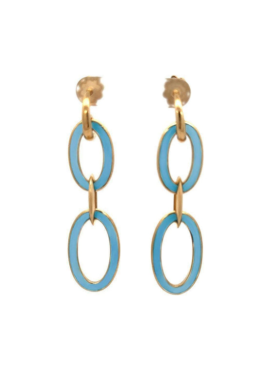 Blue Enamel Capri Earrings-YELLOW GOLD-JEWELRYFINE JEWELEARRING-ALETTO BROTHERS