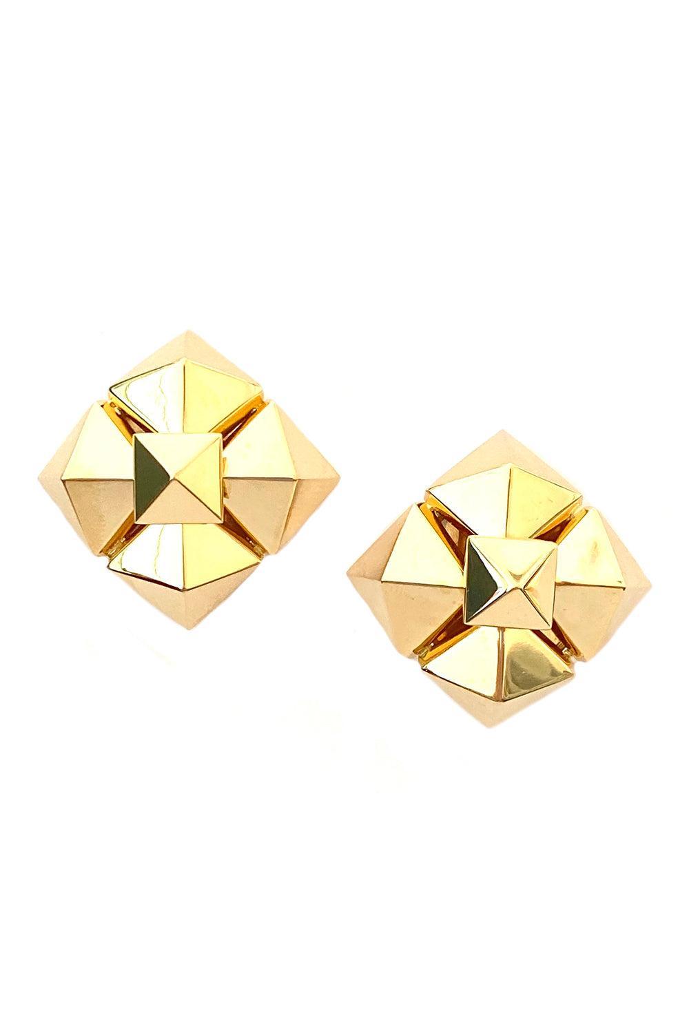 Mini Piramide Cluster Earrings-YELLOW GOLD-JEWELRYFINE JEWELEARRING-ALETTO BROS.