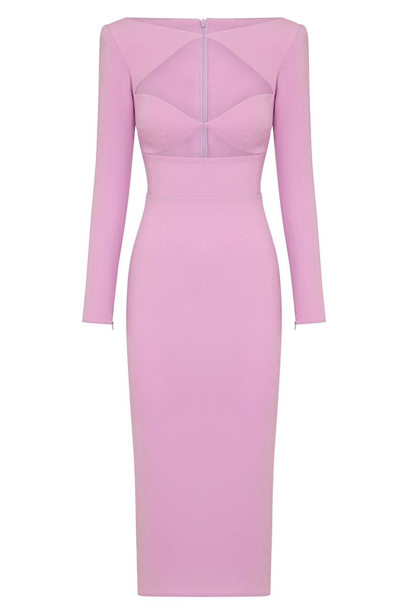 ALEX PERRY-Page Double Cut Out Long Sleeve Dress-