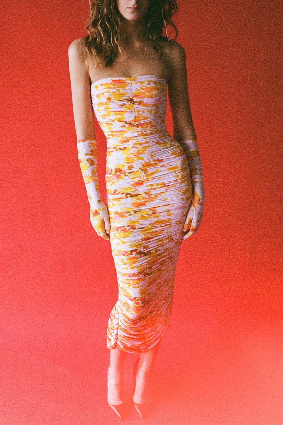 ALEX PERRY-Parton Strapless Dress With Gloves-