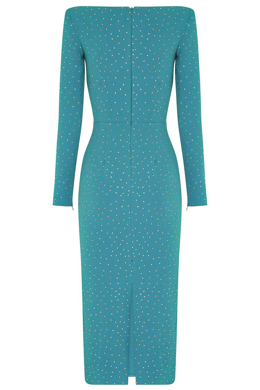 blue dress for baby girl Tiernan Scoop Neck Long Sleeve Dress