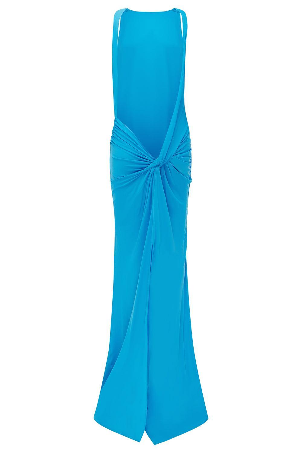 Open Back Jersey Drape Gown-BLUE-2-CLOTHINGDRESSGOWN-ALEX PERRY
