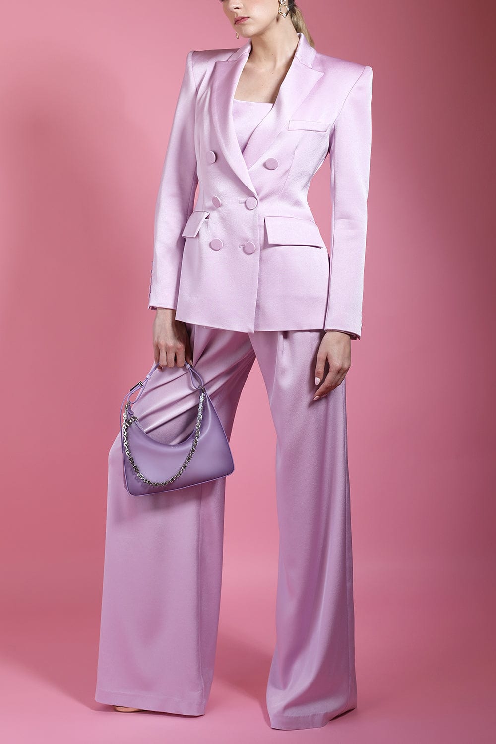 ALEX PERRY-Hutton Satin Wide Leg Pant-