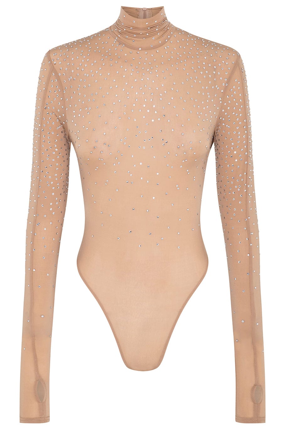 ALEX PERRY-Sloan Crystal Long Sleeve Bodysuit-