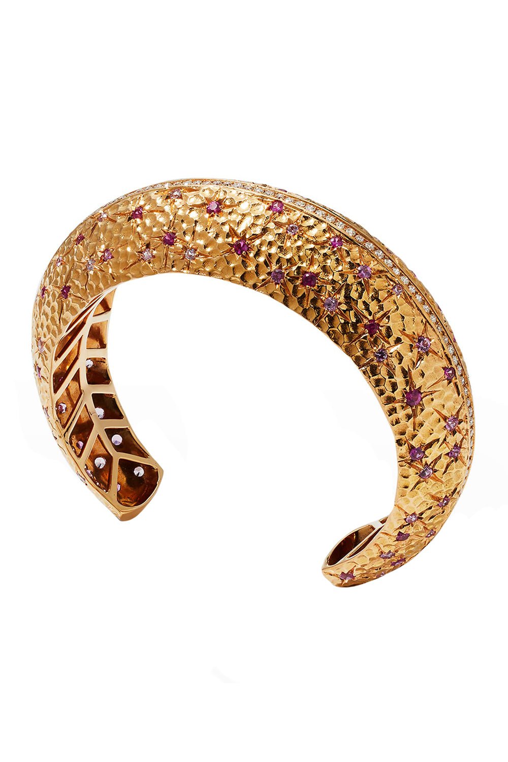 ALEXANDER LAUT-Diamond Sapphire Stellar Cuff Bracelet-ROSE GOLD